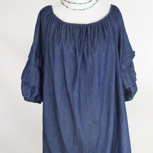BP Dresses & Skirts - BP Dark Blue Chambray Short Sleeve Dress